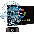 3D Optical Illusion Night Light - 7 LED Color Changing Lamp - Cool Soft Light Safe For Kids - Solution For Nightmares - Super