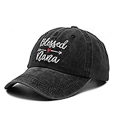 Waldeal Women's Blessed Grandma Nana Baseball Caps Adjustable Washed Denim Dad Hat Snapback Gift