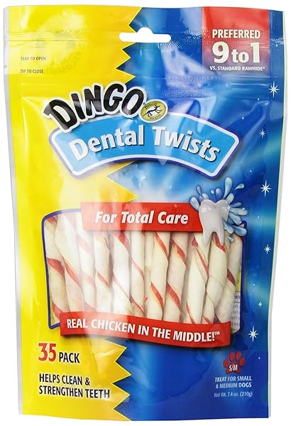 DINGO DENTAL TWISTS FOR SMALL AND MEDIUM DOGS, 35-COUNT