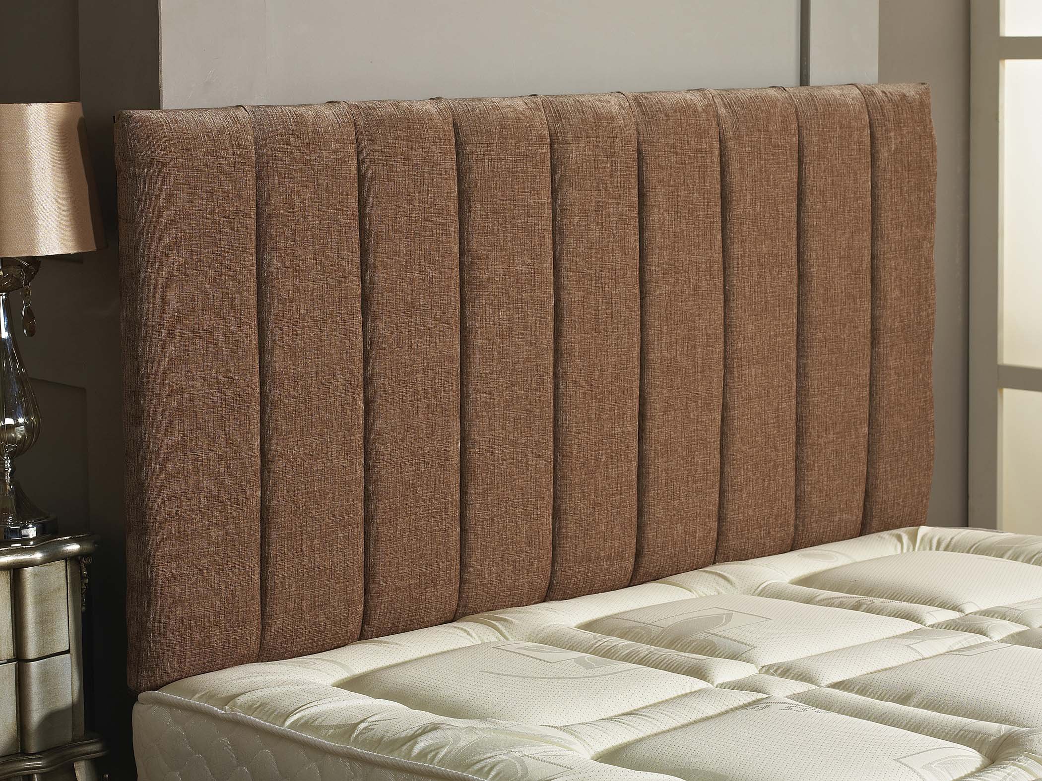CROWNBEDSUK APOLLO CHENILLE HEADBOARD 2ft6,3ft,4ft,4ft6,5ft,6ft Sand, 4ft (Small Double)