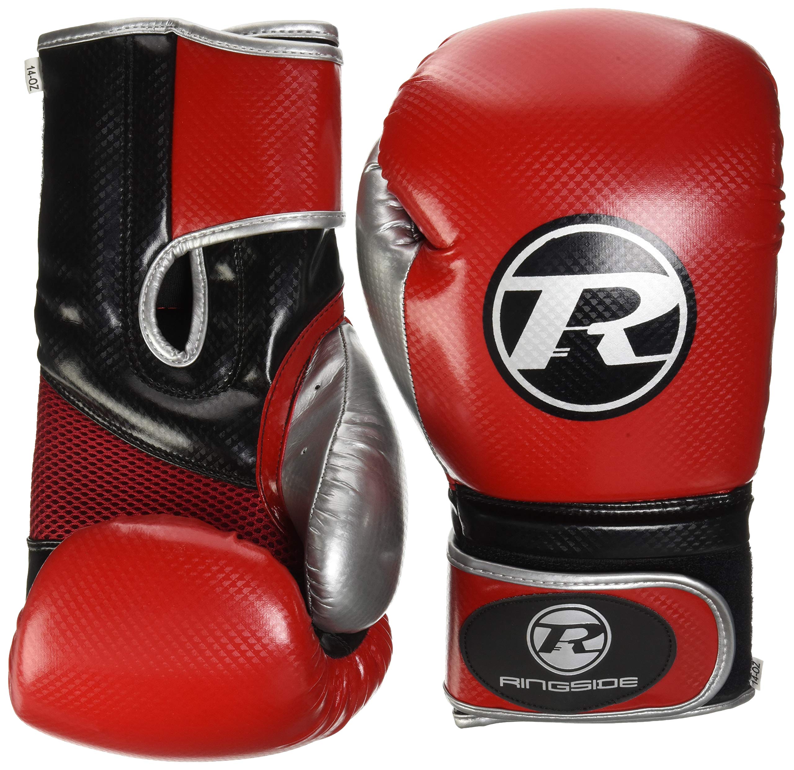 Ringside Boxing Pro Fitness Glove Synthetic Leather Glove Metallic Red/Black/Silver