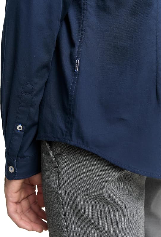 Hombre Camisa Slim Fit con estructura 1023881, 10302 - Dark Blue, M