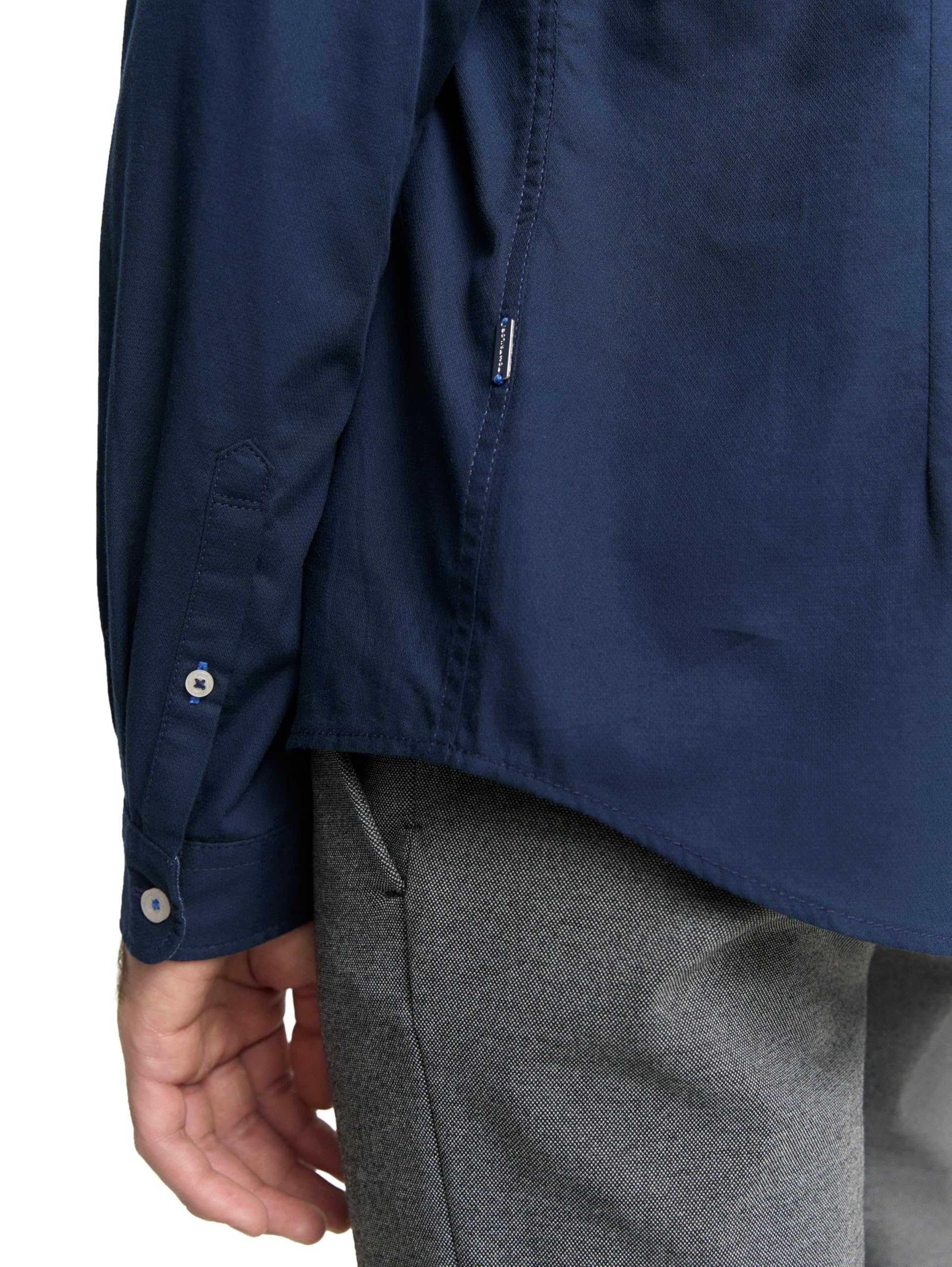 TOM TAILOR Herren Slim Fit Hemd mit Struktur 1023881, 10302 - Dark Blue, L 5