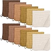 Unnivoll Muslin Burp Cloths for Baby 100% Cotton Burping Cloths for Boys Girls Large 20''X10'' Extra Soft and Absorbent 12 Pack - Gradient Brown