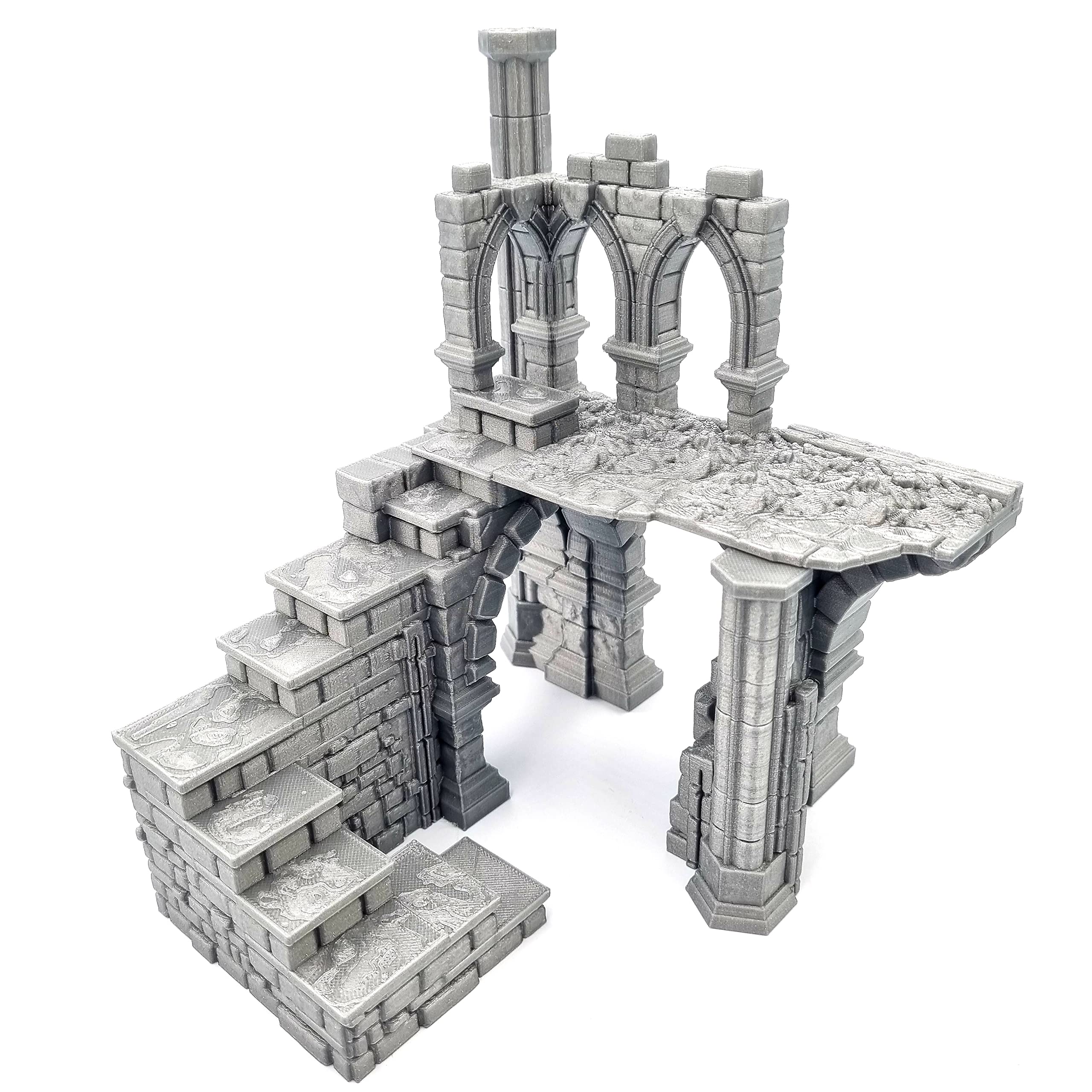 QP3D - Battle Ruined Building Wall, Terrain Scenery for Tabletop & RPG 28-32mm Miniatures Wargame Props DnD D&D, 3D Printed and Paintable