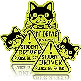 Set of 3 Reflective Student Driver Magnet for Car New Driver Sticker Please Be Patient Sign Keep Distance Sticker Decal Automotive Magnets Safety Sign Car Bumper Vehicle Sign(Classic Style)