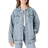 Amazon Essentials Women's Rigid Denim Oversized-Fit Trucker Jacket