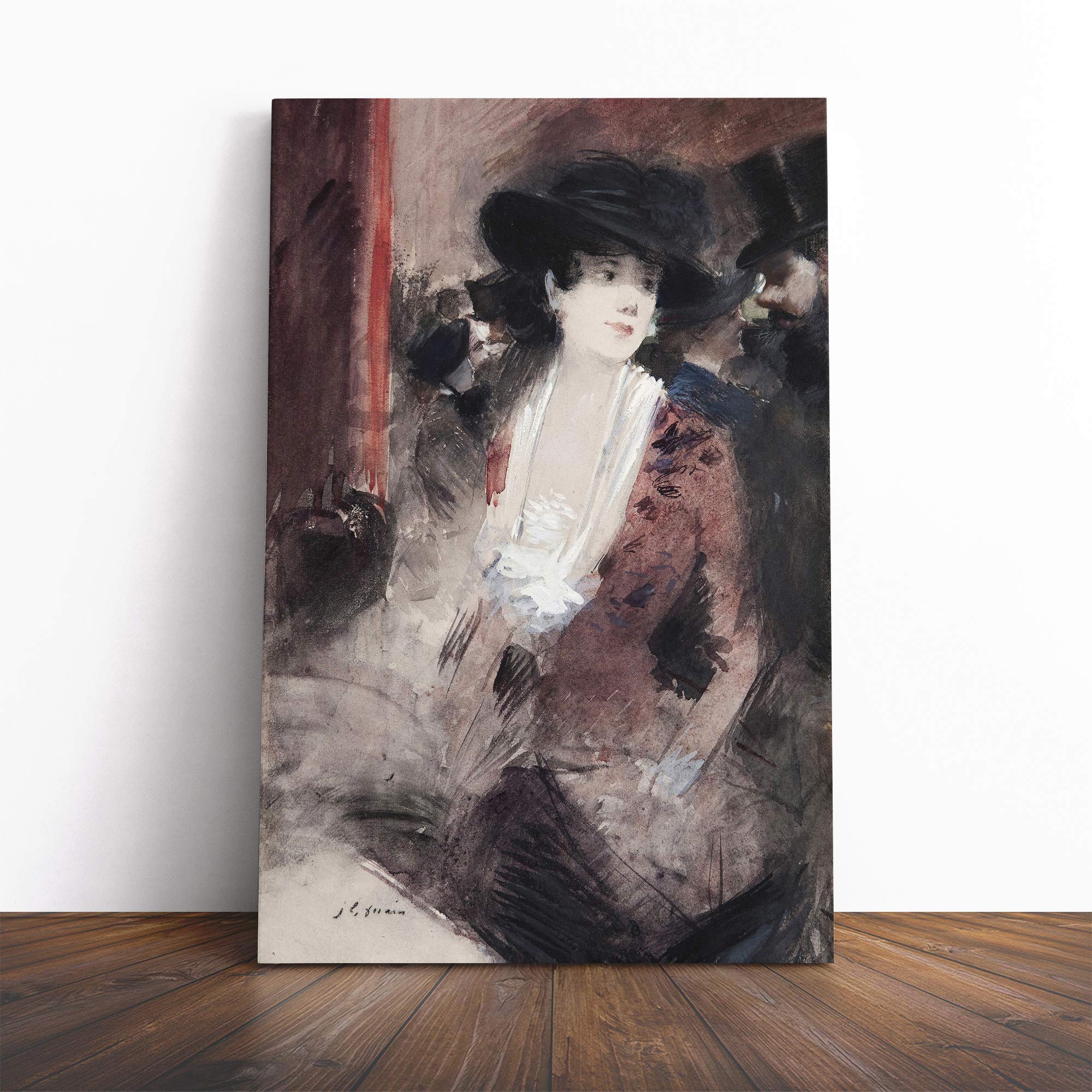 Jean-Louis Forain Foyer Theatre Canvas Print | Gallery Wrapped 30mm Frame Wall Art | 20x14 inches | Ready to Hang | Modern Picture | Living Room Bedroom Lounge Office