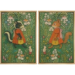 MUDECOR Framed Canvas Print Wall Art Set Whimsical