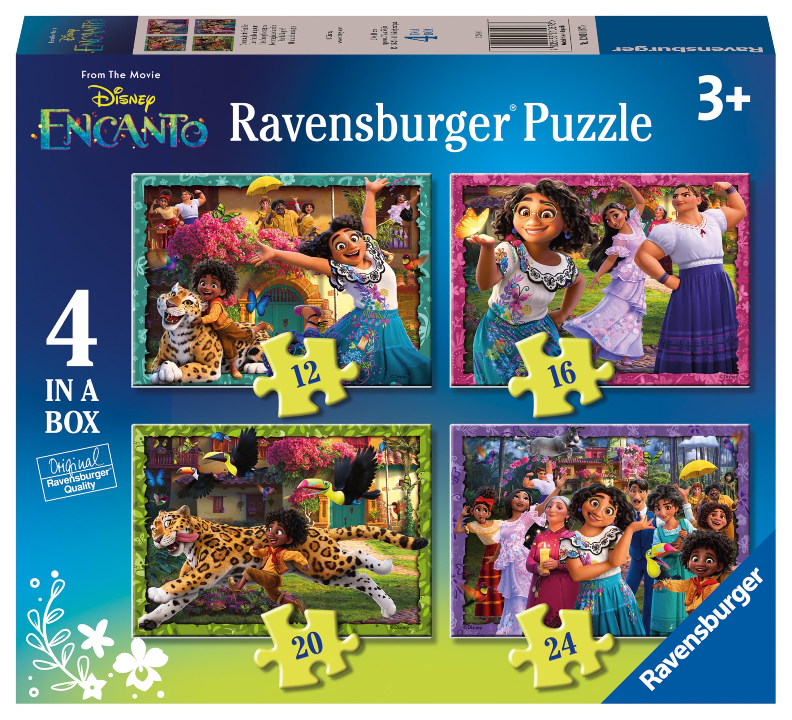 Ravensburger Disney Encanto Jigsaw Puzzles for Kids Age 3 Years Up - 4 in a Box (12, 16, 20, 24 Pieces) - Educational Toys and Games for Children