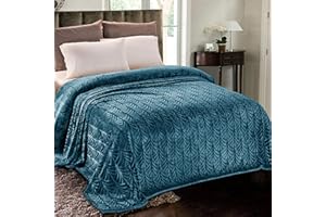 Whale Flotilla Flannel Fleece King Size Blanket for Bed, Soft Fluffy Velvet Bedspread Coverlet with Decorative Vintage Pattern for All Season, Warm and Lightweight, 90x104 Inch, Teal