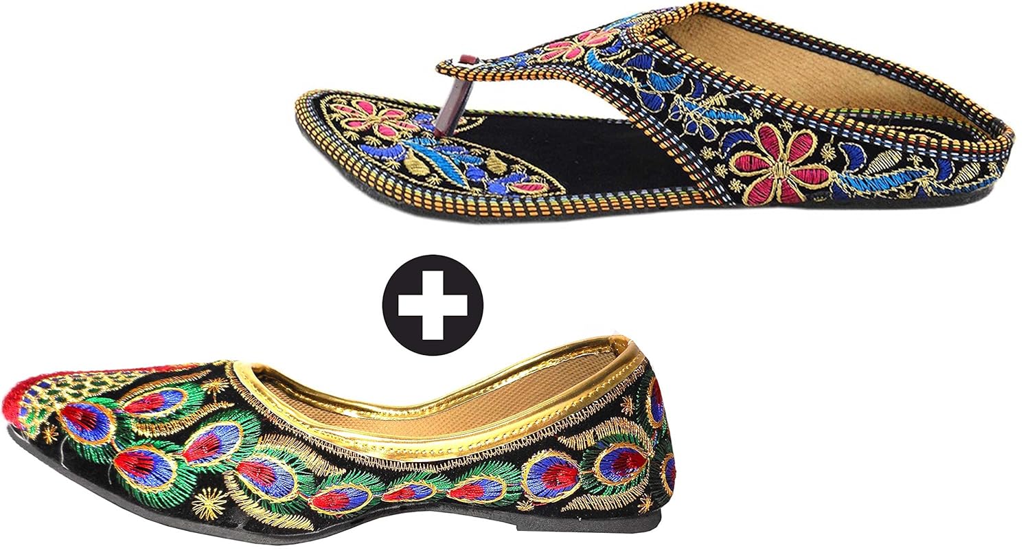 kanchan womans chappal and jutti combo pack