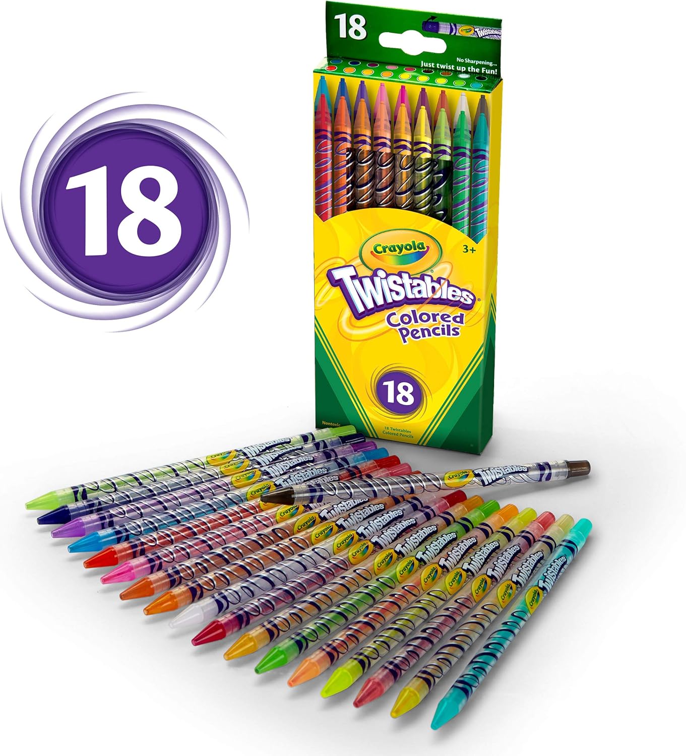 Crayola Twistable Colored Pencils, Gift for Kids, 18 Count: Toys & Games