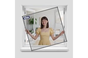 FOSLUOC Window Screen Frame Kit-2-Gray Packs,DIY Aluminum Alloy Frame Screen Window Up to 46" x 46" for Windows/Doors,Includes 48" x 99" Mesh & 33ft Spline & Tool Kit, Easy Install,Insect Proof