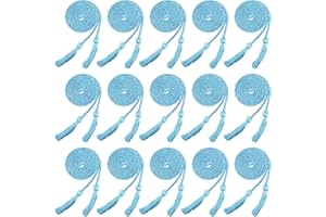 Rcanedny 15 Pieces Graduation Honor Cord Braided Honor Cords with Tassels for Graduation Students (Sky Blue)