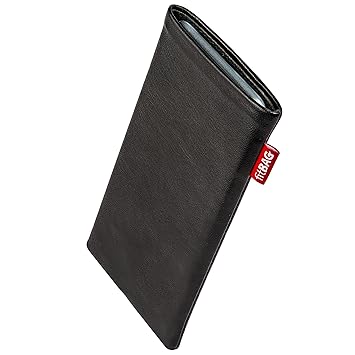 fitBAG Beat Schwarz Handytasche Tasche aus Echtleder Nappa mit Microfaserinnenfutter für LG G4 | Hülle mit Reinigungsfunktion
