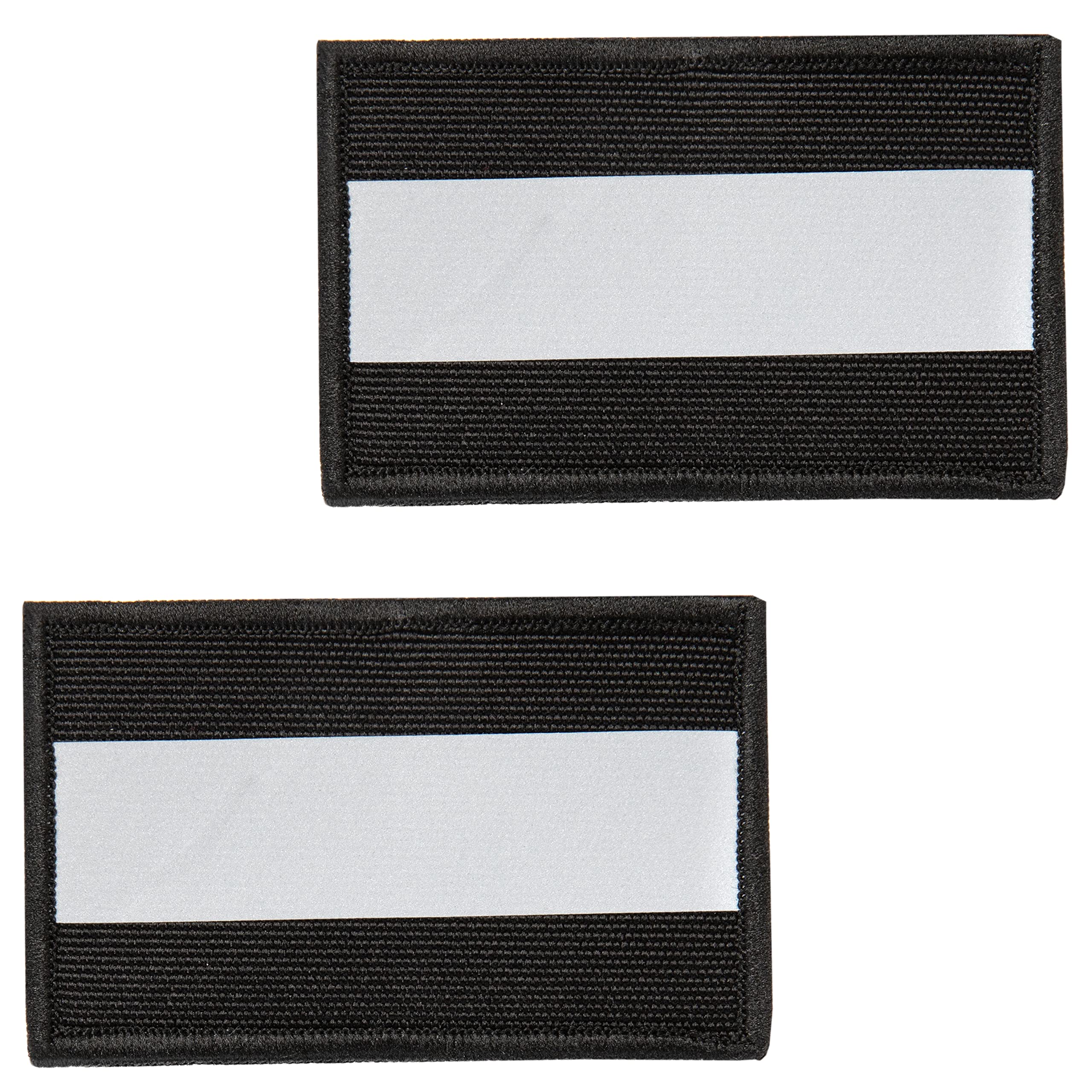 J.CARP Reflective Safety Patches, Fastener Tactical Hook & Loop Fire Fighter Rescue Police EMS EMT Hi Vis Patch (Black) 2Pcs