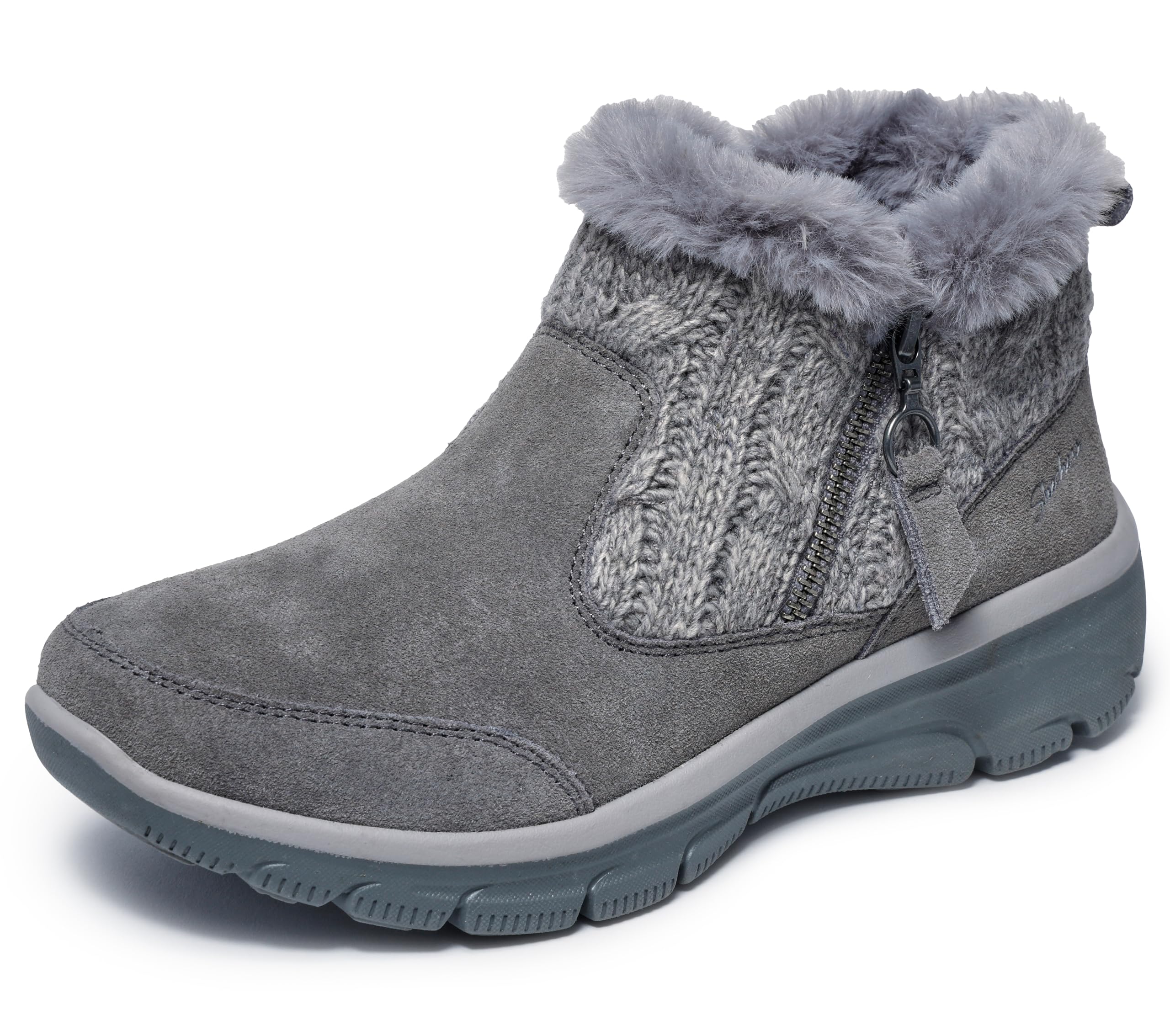 Skechers Women’s Easy Going-Cozy INN Ankle Boot, Grey, 11