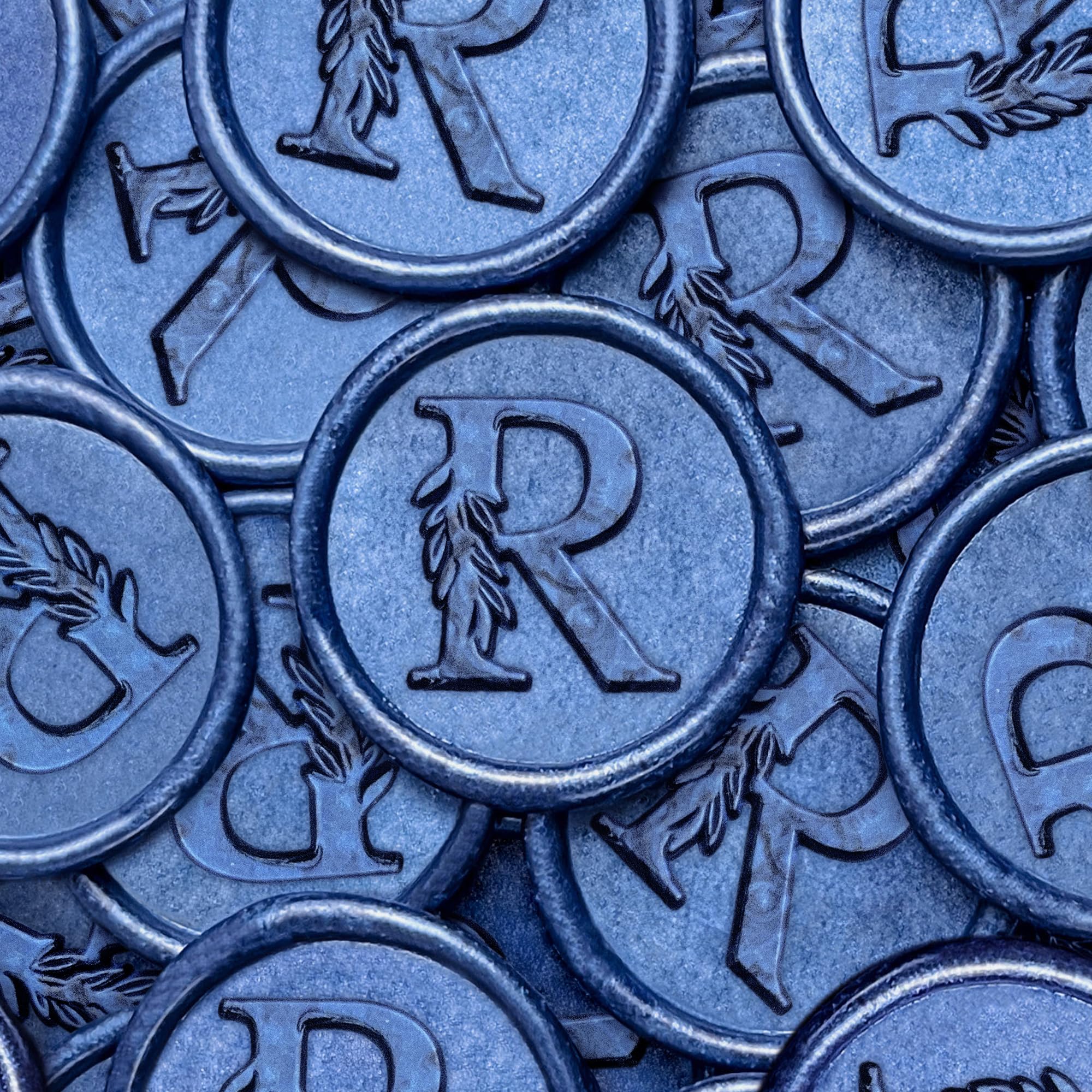 25Pcs Blue Wax Seal Stickers Handmade Vintage