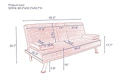 ERYE Linen Upholstered Futon Sofa Loveseat