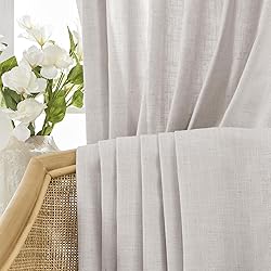 Joydeco Linen Curtains for Living Room,Light