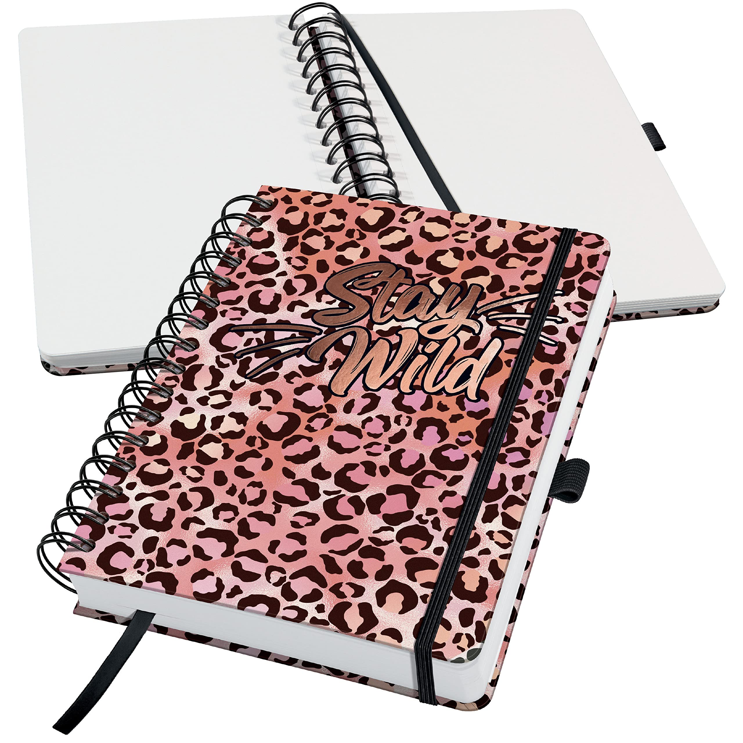 SIGEL JN653 Jolie Spiral notebook, Pink Leo Love, dotted (dot grid), 120 gsm, 16,8 x 21,5 cm, hardcover, 240 pages, Pink, apricot, Black — image 1