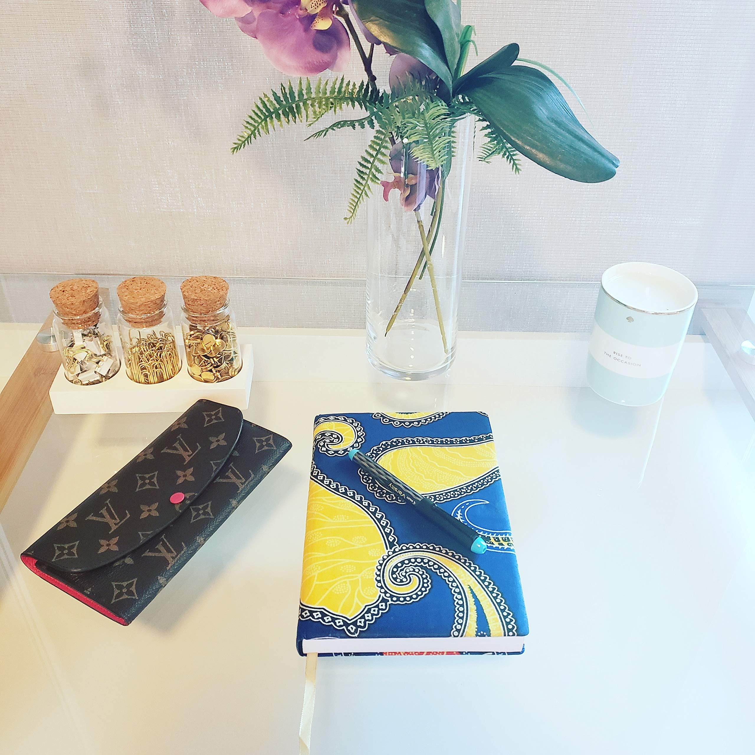 Ankara Fabric Cover Journal, Inspired by The Vibrant Colors of The African Continent, A5 Lined Journal, Personal Journal, Writing Journal, 14.7 x 20.8 cm, 1 LB PER Piece, 384 Pages(darkblue/Yellow)
