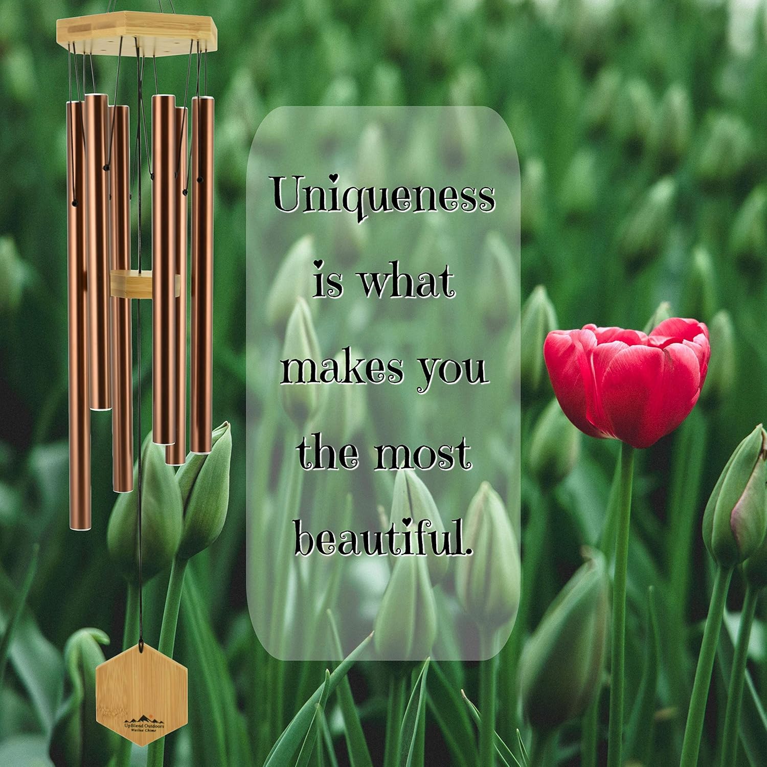 WIND CHIMES FOR PEOPLE WHO LIKE THEIR NEIGHBORS, Soothing Melodic Tones & Solidly Constructed Bamboo/Aluminum Chime, Great as a Quality Gift or to keep for Your own Patio, Porch, Garden, or Backyard. : Garden & Outdoor