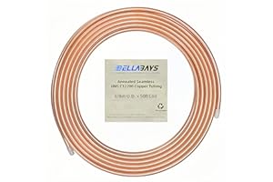 BELLA BAYS Copper Tubing 3/8" OD x 0.320" ID x 50 ft, 99.9% C12200 ASTM B280 Refrigeration ACR Tubing Seamless Soft Coil Round T2 Pure Copper Tube for HVAC System, Refrigerator, Industry, DIY