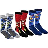 DC Comics Justice League Mens Casual Crew Socks 3 Pair Pack Size 6-12 (JL Multi-color)