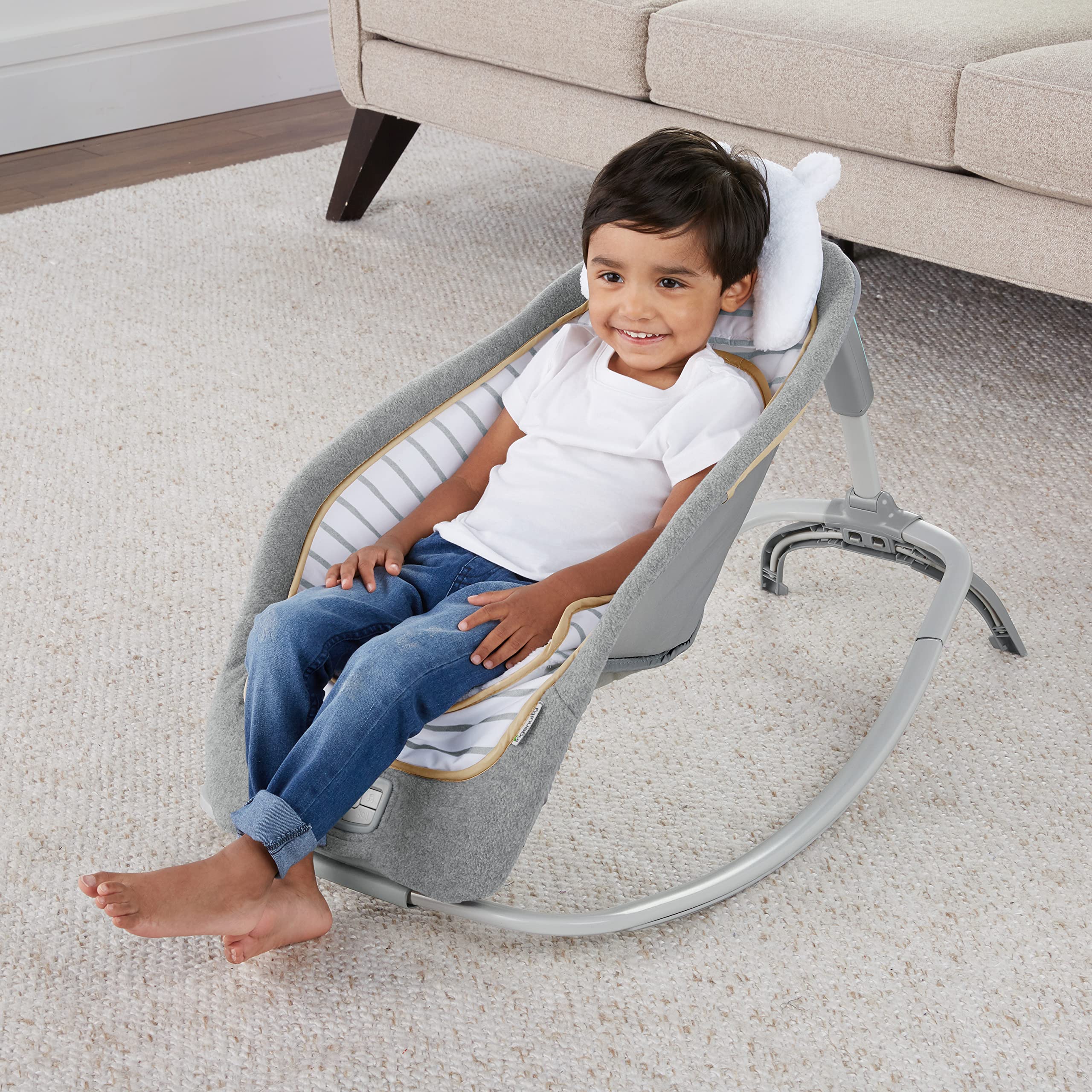 Mua Boutique Collection Plush Modern Baby Rocker & Stationary Seat with ...