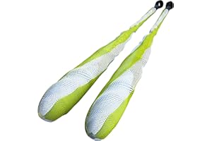 speevers Training Sock Poi Set for Beginners and Professionals, Non Stretch Super Soft Net 5 Colors Available, LED Juggling Ball Props (White - Yellow)