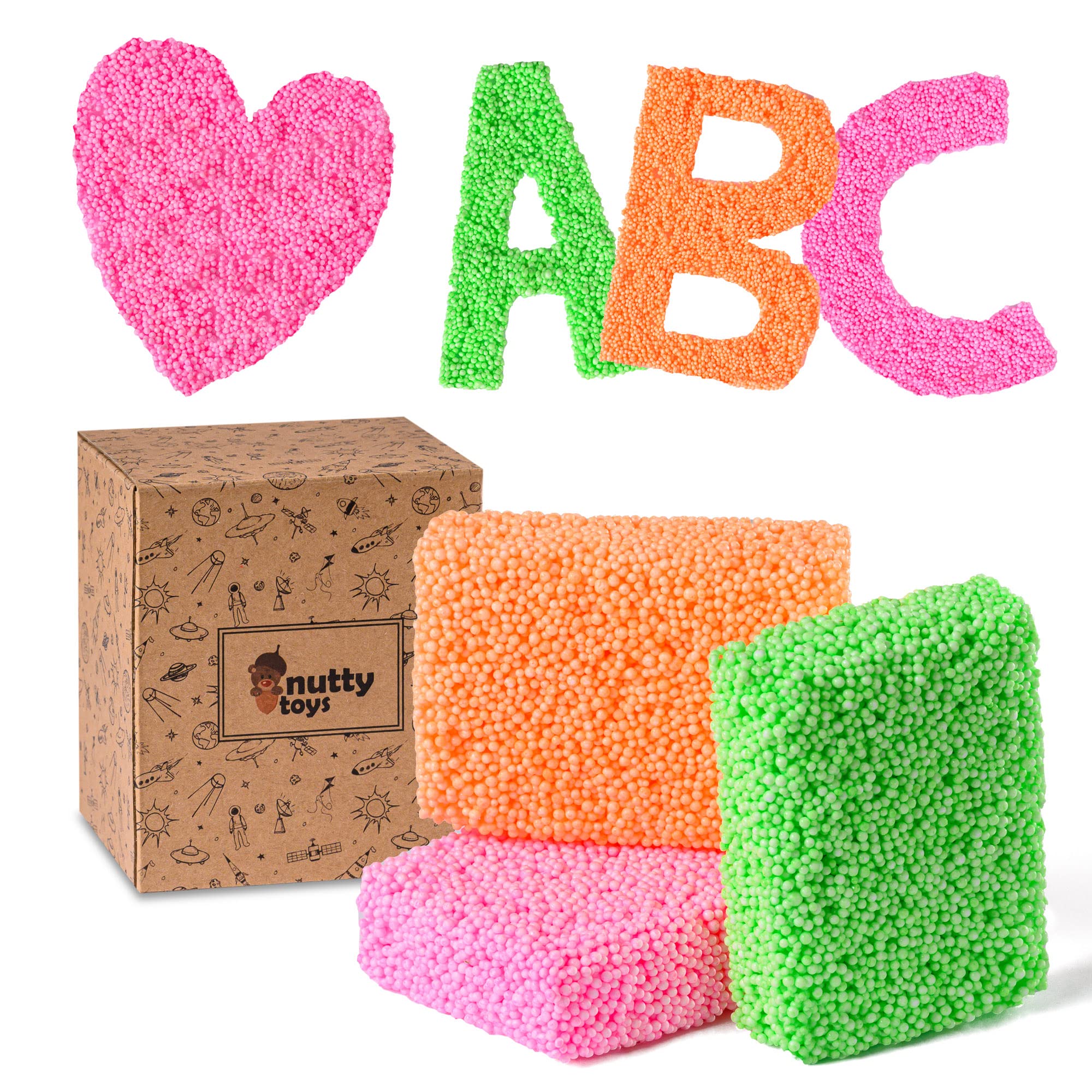 Nutty Toys Sensory Foam for Kids Play Mess Free, Non-Drying