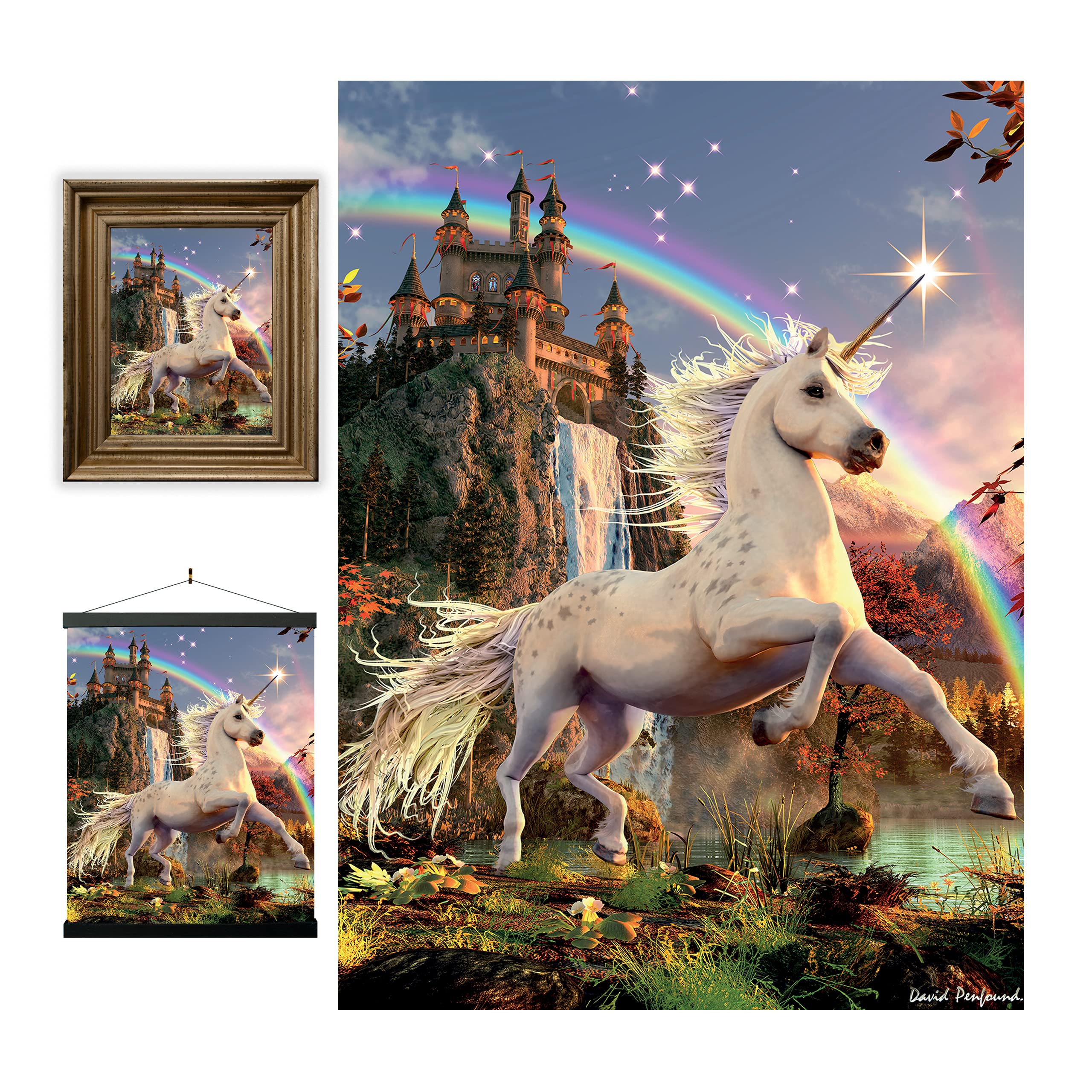 3D LiveLife Lenticular Wall Art Prints - Unicorn Evening Star from Deluxebase. Unframed 3D Castle Poster. A perfect wall filler. Original artwork licensed from renowned artist, David Penfound — image 1