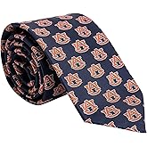 Desert Cactus Auburn University Neck Tie AU Tigers 100% Polyester Necktie with Logo, Officially Licensed (Style B)