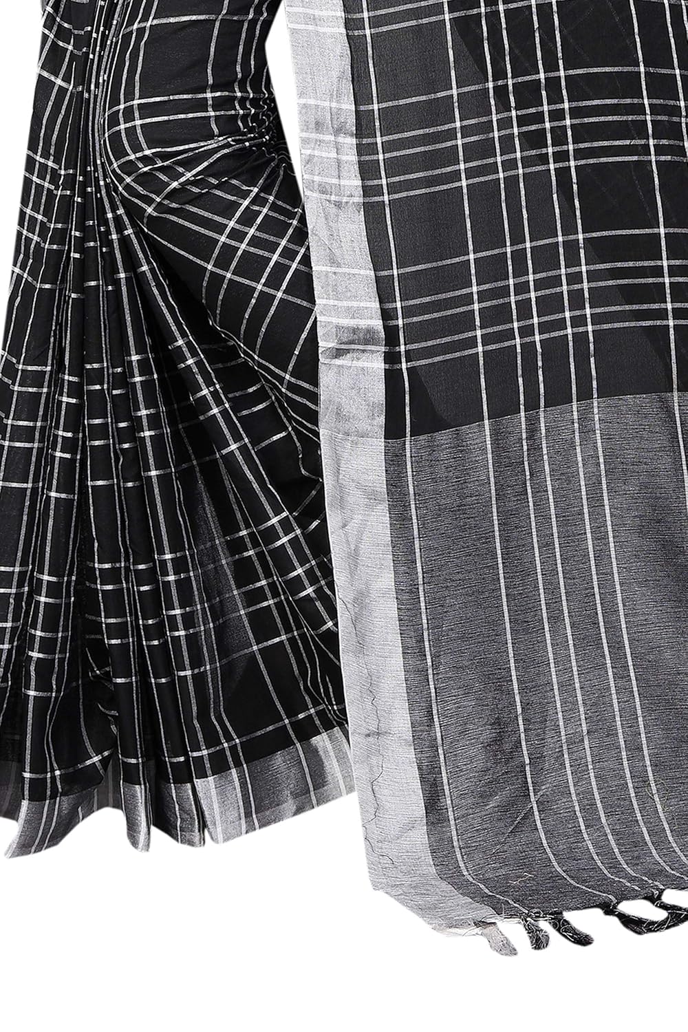 perfectblue women's linen saree with blouse piece (linenmiinniimumvaariation)