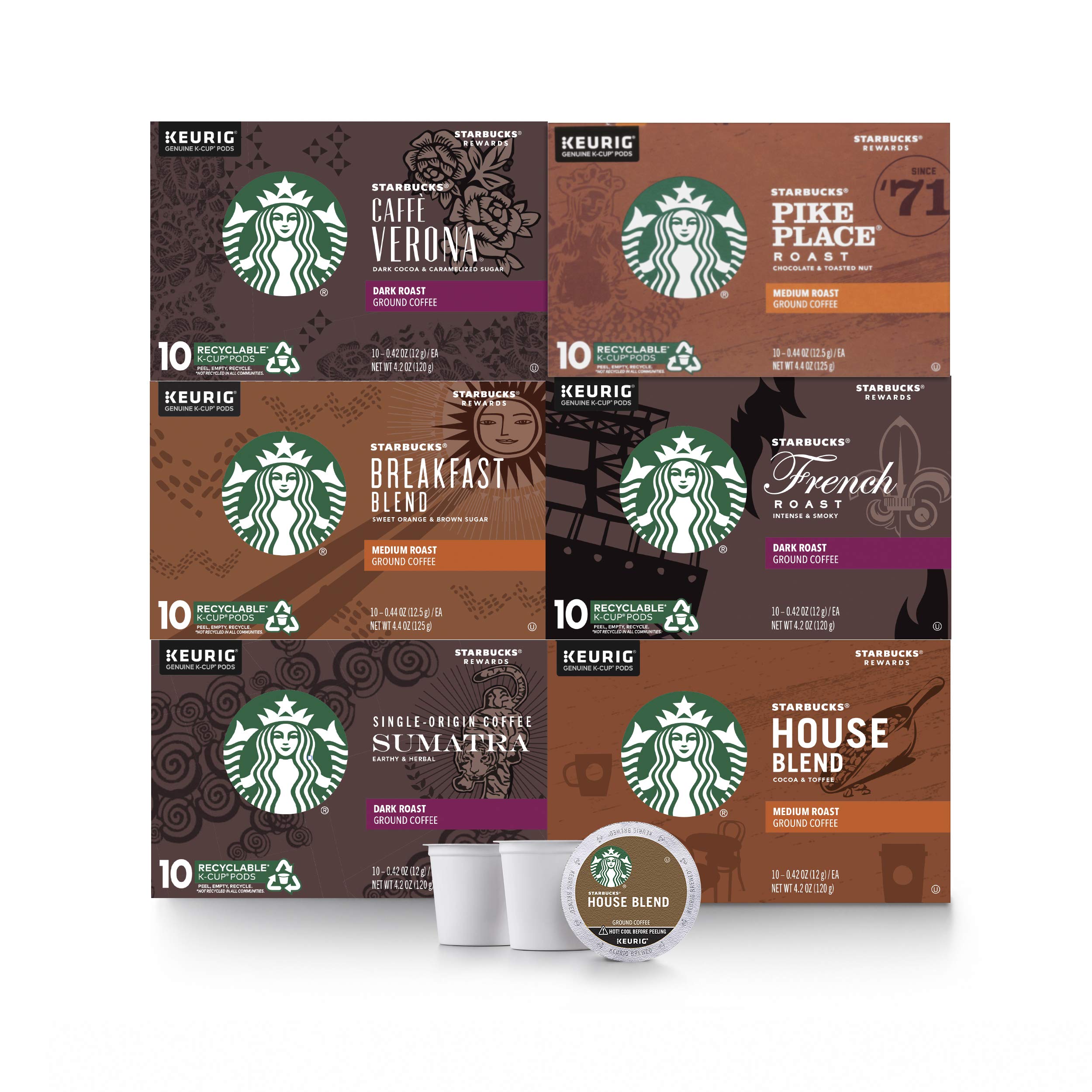 Starbucks Black Coffee KCup Coffee Pods — Variety Pack for Keurig