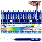[24 Pens - Blue Ink] Think2 0.7mm CGI Retractable Gel Pens. (24 Blue) Medium Point Rollerball Pens with Smooth Quick Drying Ink.