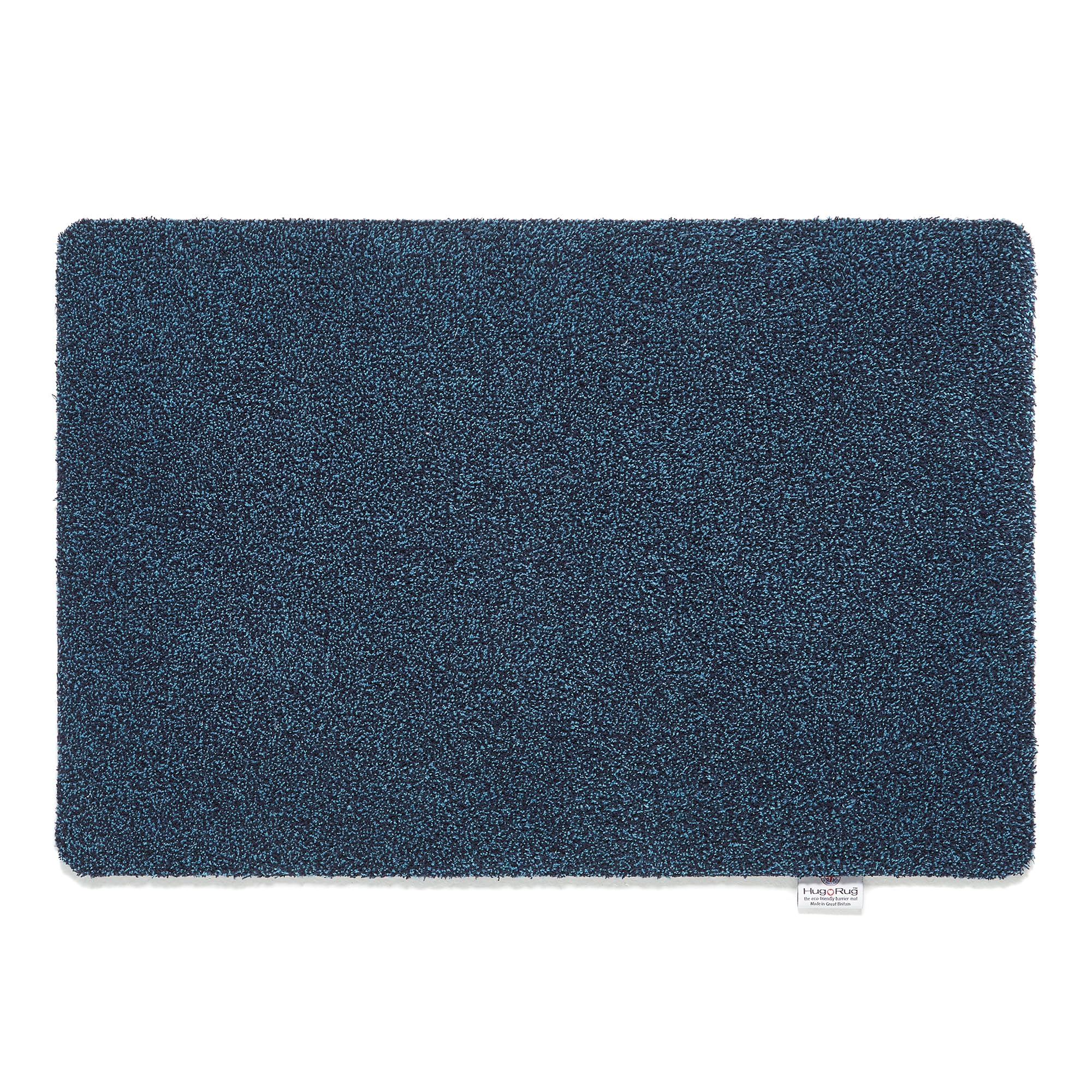 HUG RUG Washable Dirt Trapper Door Mat Kitchen Hallway Doorway, Made in the UK, Plains Indigo 50X75