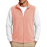 MAGCOMSEN Mens Fleece Vest Lightweight Zip Up Warm with 4 Pockets Golf | Polar Fleece, Sleeveless Outerwear Jacket, Stand Collar, Daily Casual, Suitable for Fishing Hiking Running Winter Fall