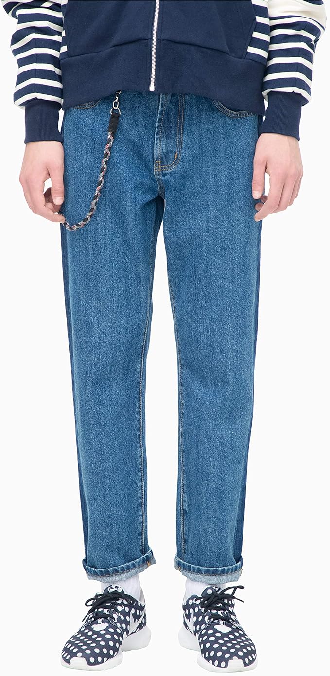 Amazon Viishow メンズ デニム パンツ ジーンズ レギュラー スキニーパンツ ストライプ ストレート Gパン ストレッチ 大きいサイズ ジーンズ 通販