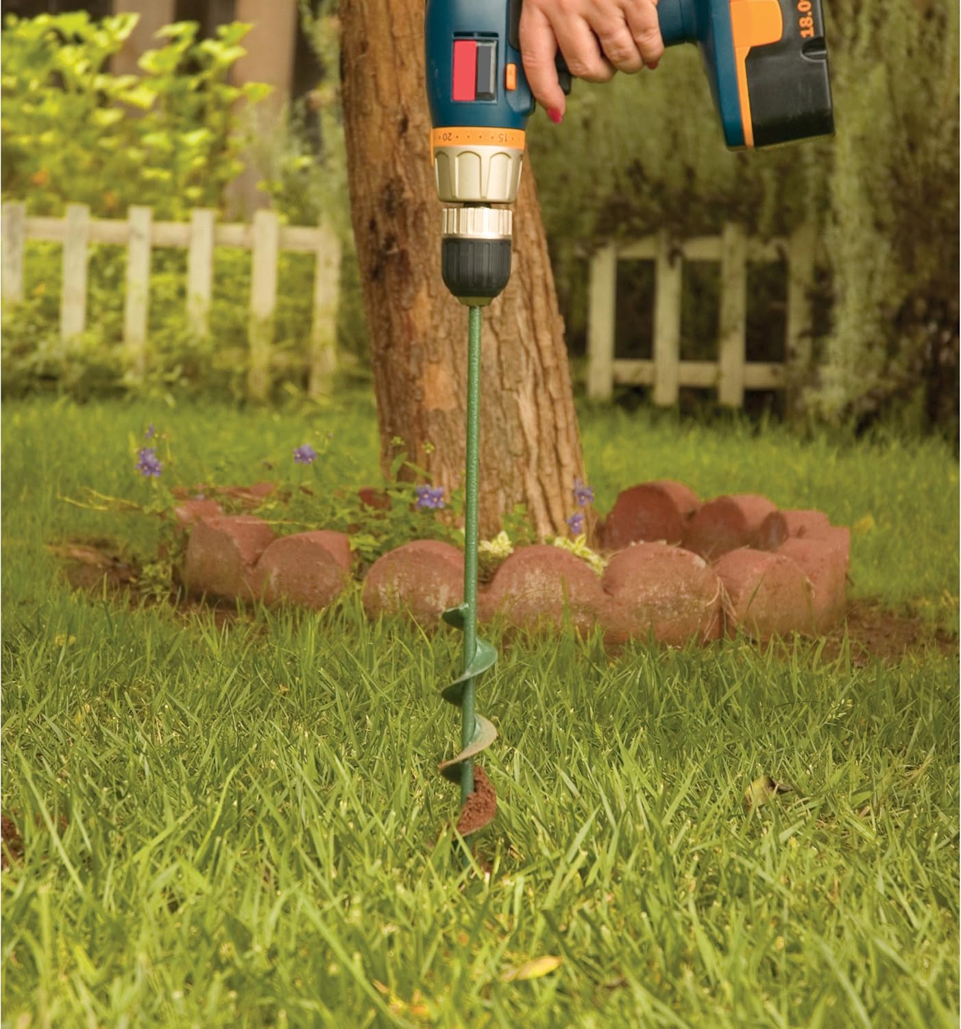 Yard Butler Roto Earth 18” Aerating Irrigating Planting Auger Drill Bit Digs Holes For You, REA-4 : Planting Auger Bit : Garden & Outdoor
