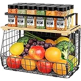 GGIU Magnetic Shelf for Fridge: Fruit Potato and Onion Storage Bin - Magnetic Spice Rack for Refrigerator & Kitchen Counter - Pantry Organizers and Storage