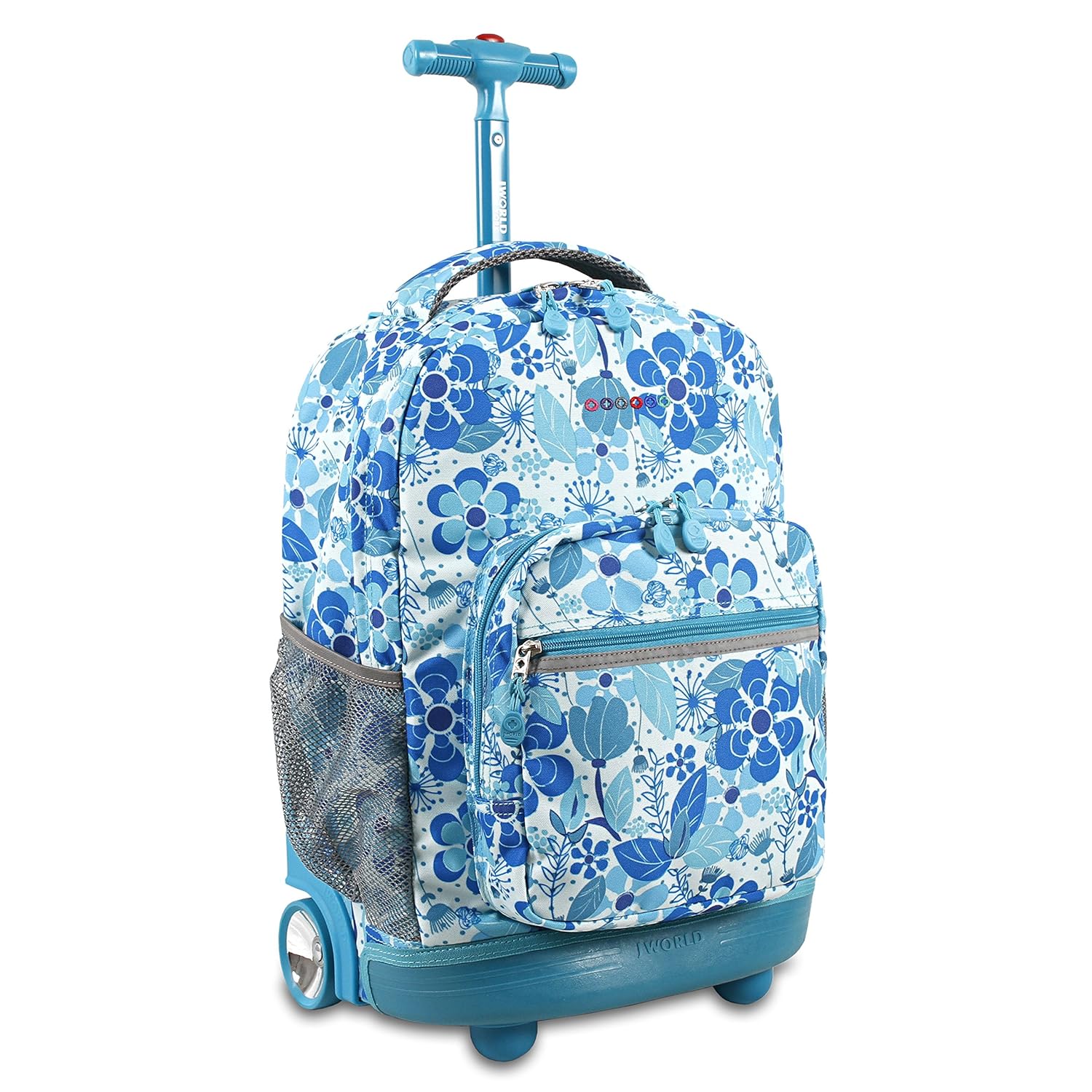J World New York Girls' Sunrise Rolling Backpack Fashion, Blue Vine