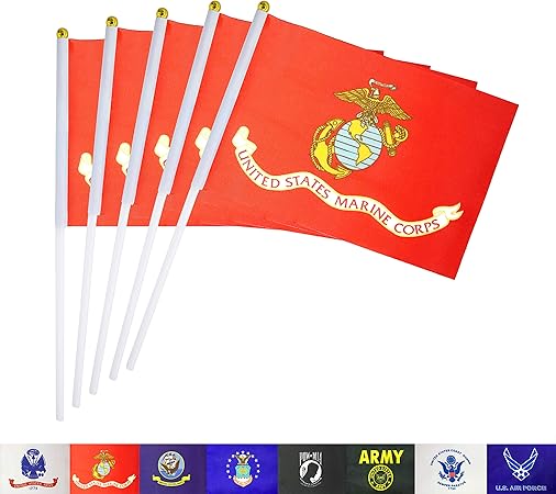 Amazon Com Tsmd Us Marine Corps Stick Flag 50 Pack Small Mini