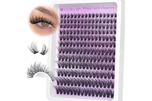 EYDEVRO Wispy Lash Clusters Natural Eyelash Clusters 9-18mm Cluster Eyelash Extensions CD Curvature 192 Pcs Manga Cluster Lashes Individual Lashes DIY Lash Extensions