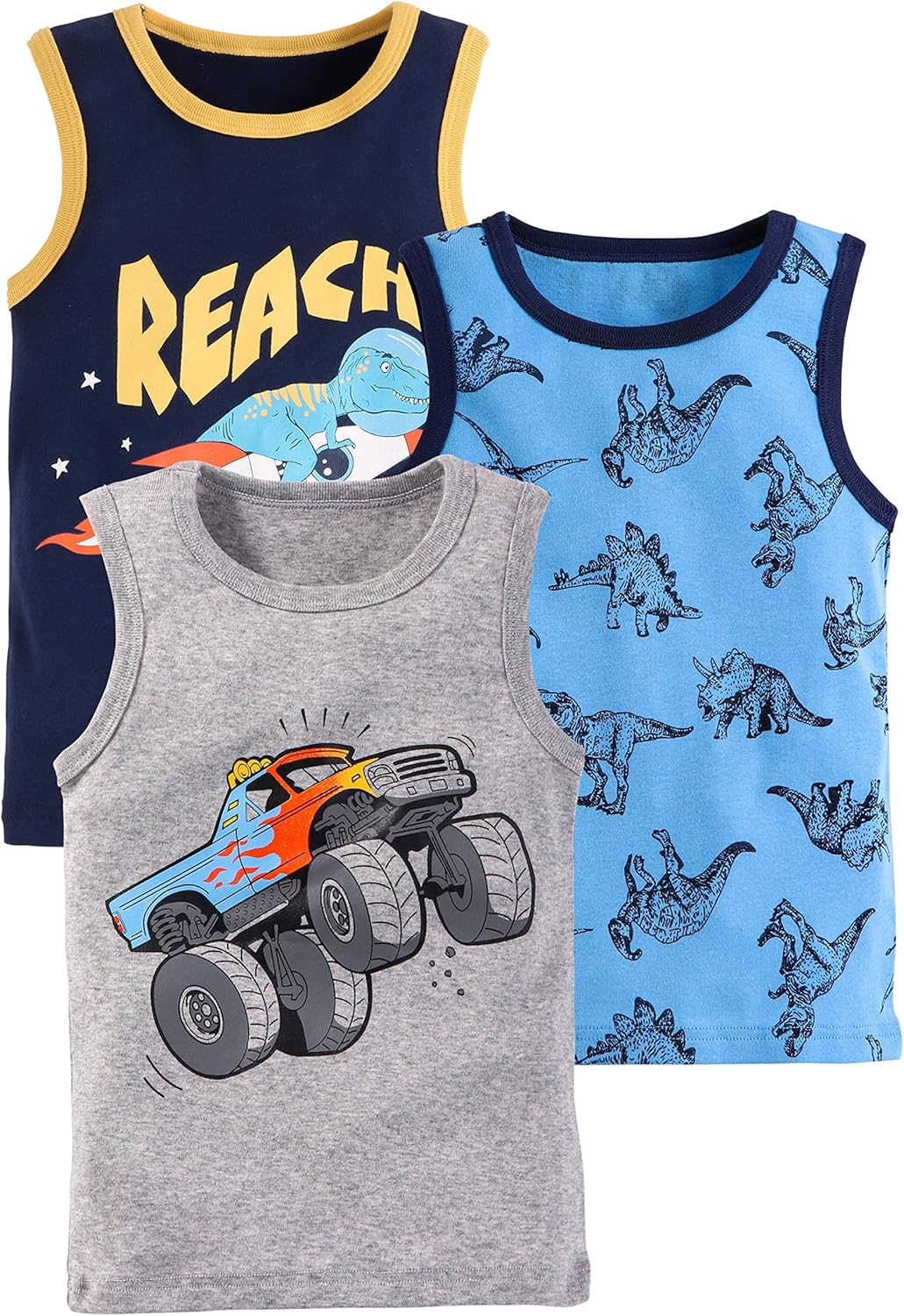 Coralup Baby Little Boys Tank Top Shirts 3 Pack Tanks Set: Clothing