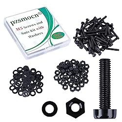 Pzsmocn 150 Pieces/50 Sets M5*30 mm Plastic Black