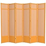 Red Lantern 7 ft. Tall Jute Shoji Screen-6