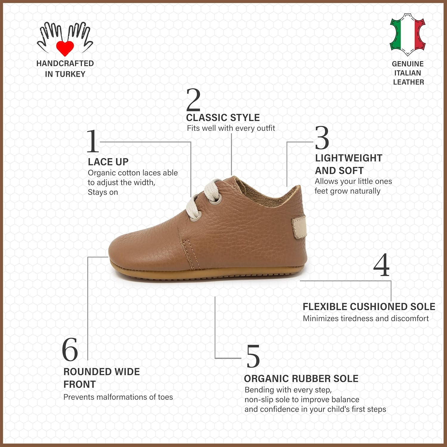  | Ella Bonna Oxford Baby Boy Shoes, Rubber and Soft Sole, Leather Baby Shoes, Toddler Girl Baby Walking Shoes, Newborn Infant Mini Kids Crib Baby Moccasins | Oxfords & Loafers
